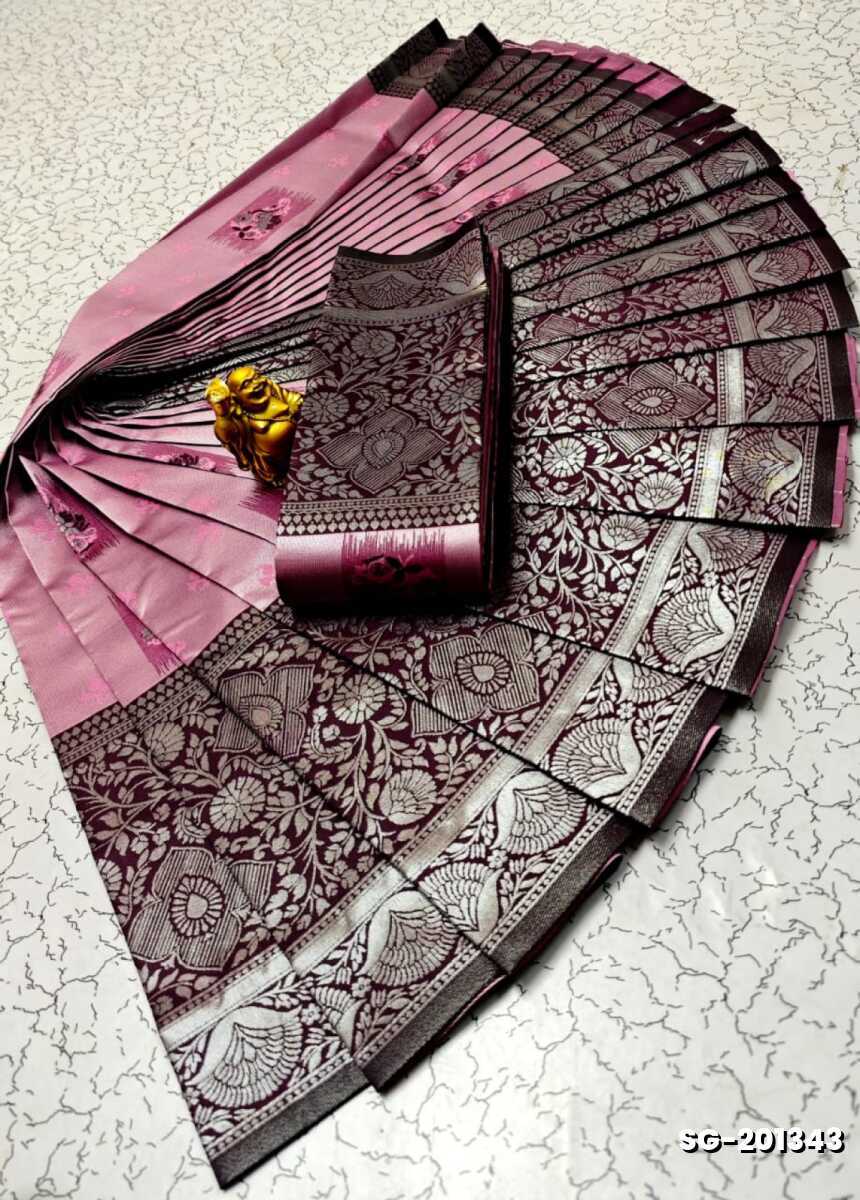 KUBERA ELITE BRIDAL RAPIER FANCY LIGHT WEIGHT SILK TYPE SAREES FESTIVAL  WEAR - LIGHT PINK