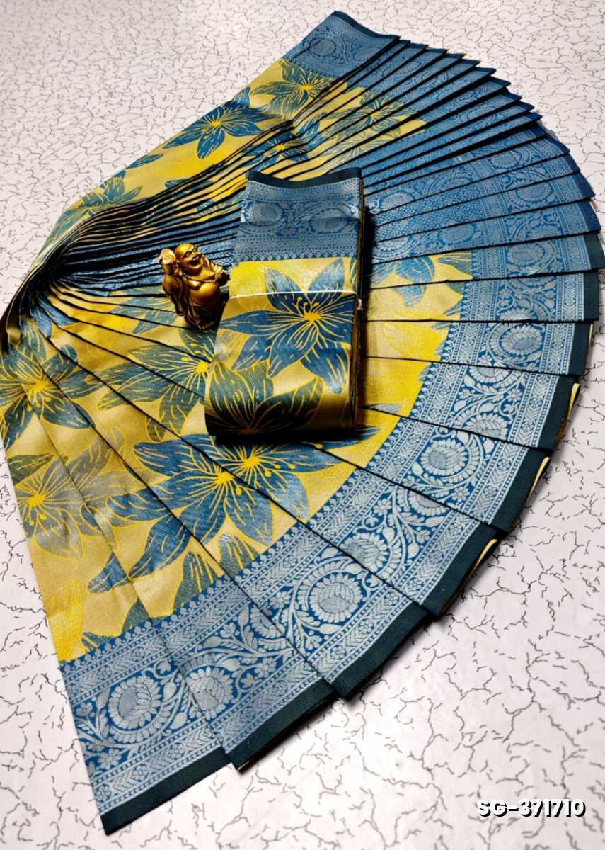 KUBERA ELITE BRIDAL RAPIER FANCY LIGHT WEIGHT SILK TYPE SAREES FUNCTION WEAR SAREE - YELLOW