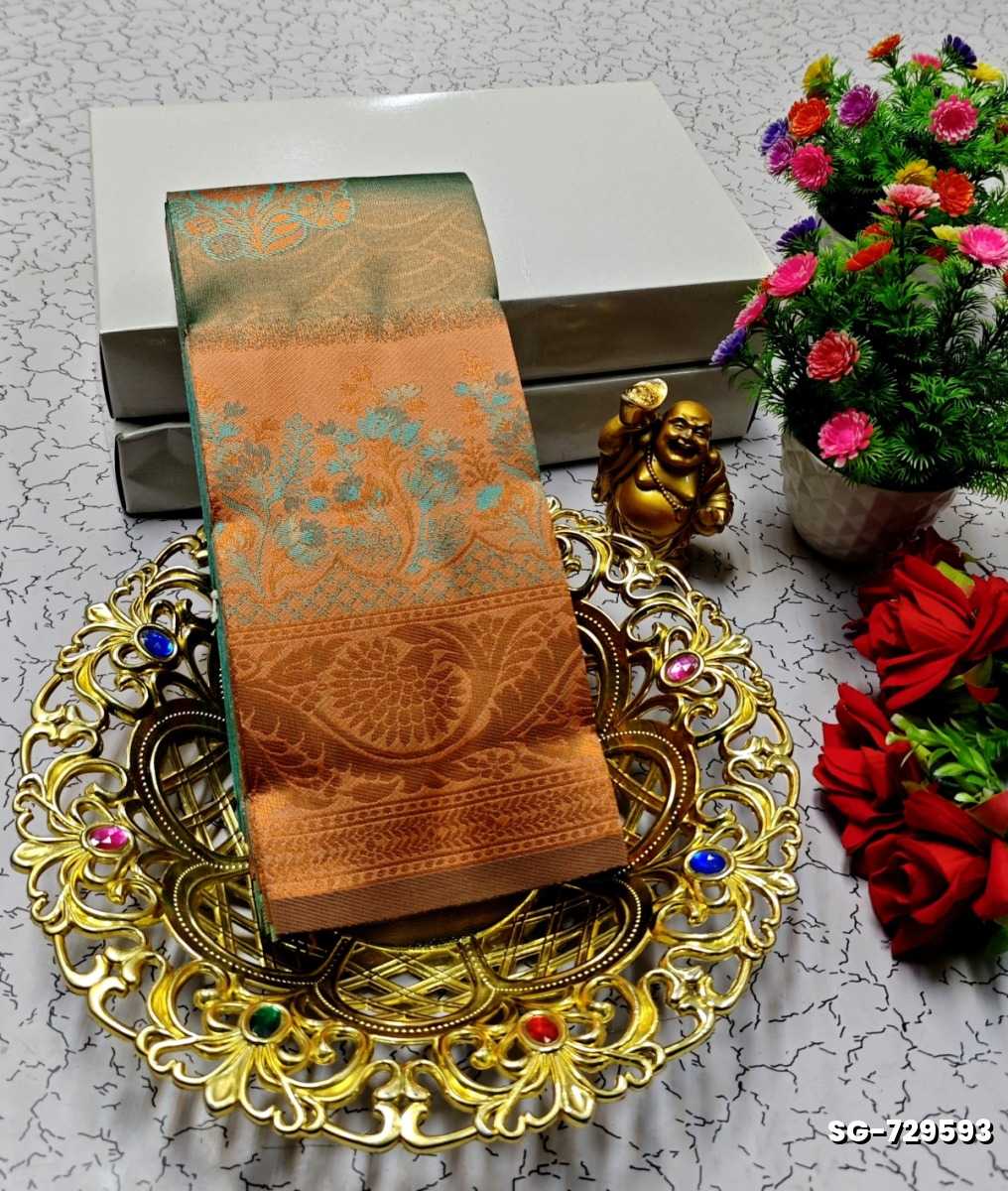 KUBERA ELITE BRIDAL RAPIER FANCY LIGHT WEIGHT SILK TYPE SAREES FUNCTION WEAR SAREE - TURQUOISE GREEN (2)