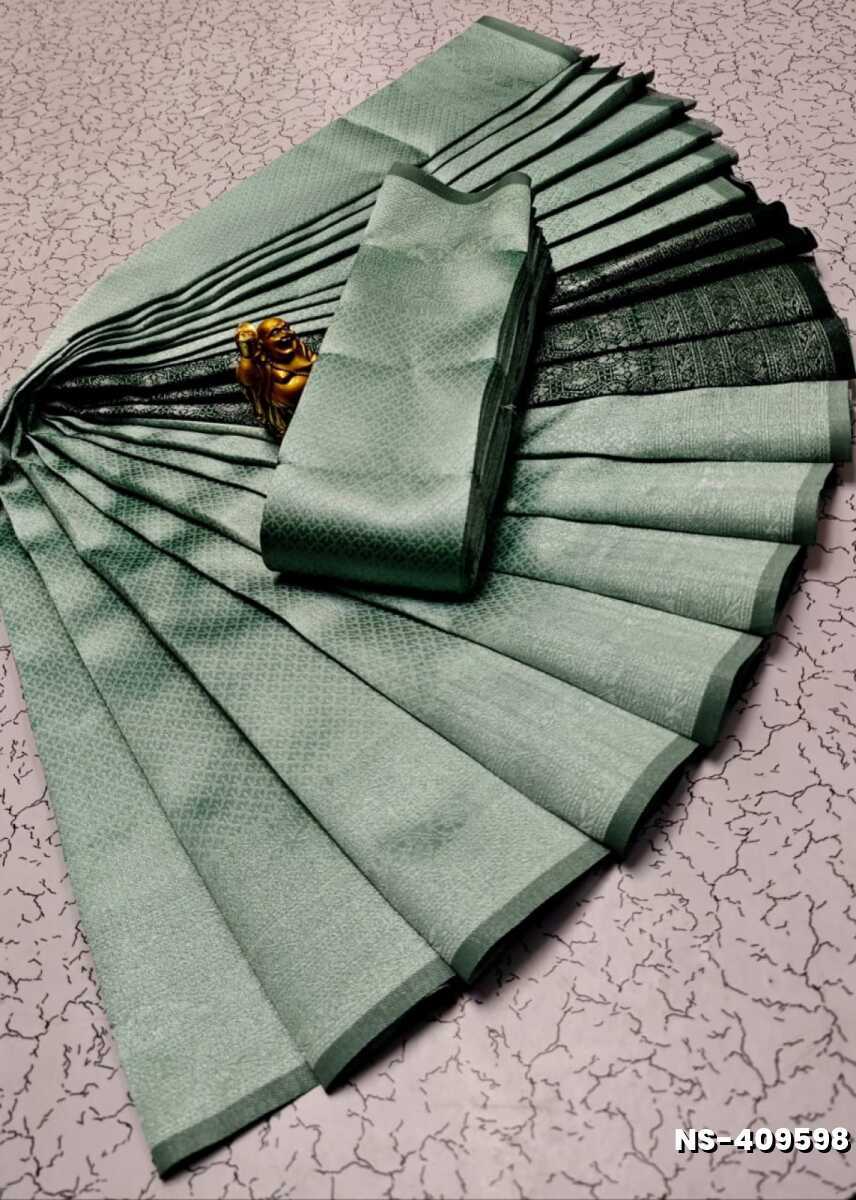 FANCY SILVAR ZARI LIGHT WEIGHT NILA SAREES - LITE TEAL