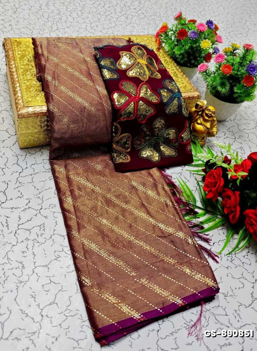 GEORGETTE FANCY SOFT SILK SAREES WITH BLOUSE MODERN FANCY ITEM SAREES - ONIYAN PINK