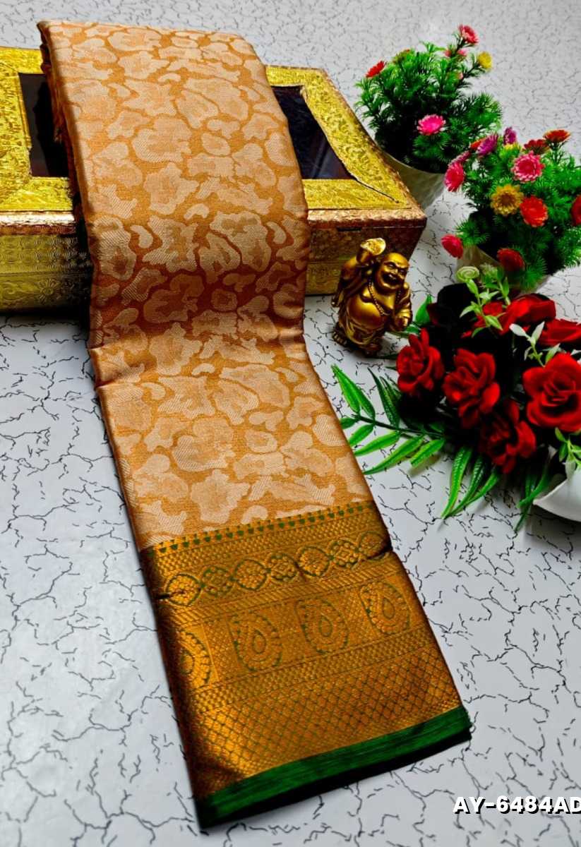 Ayusha Pattu Saree  Pure Silk with Grand Zari Work - DARK GOLD