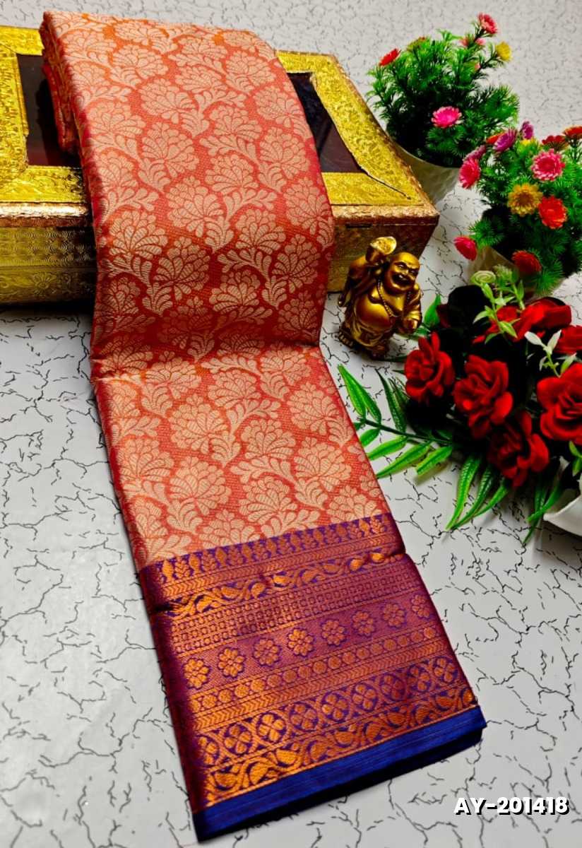 Ayusha Pattu Saree  Pure Silk with Grand Zari Work - PEACH (3)