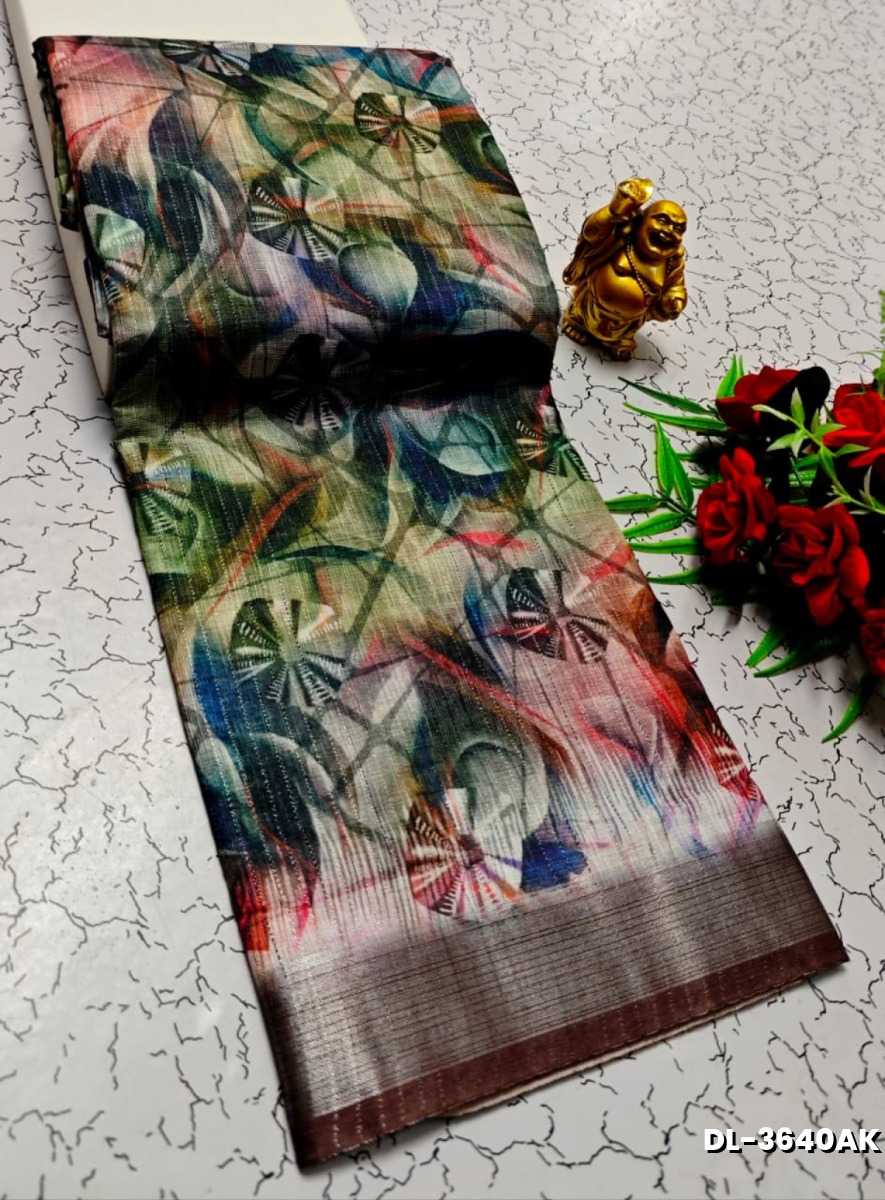 Digital printing linen cotton  trending sarees - MIXED ALL COLOR