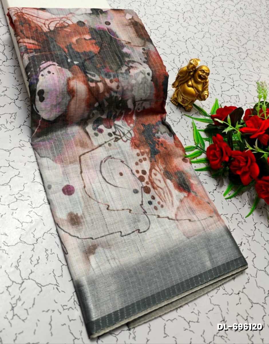 Digital printing linen cotton  trending sarees - AS COLOR (1)