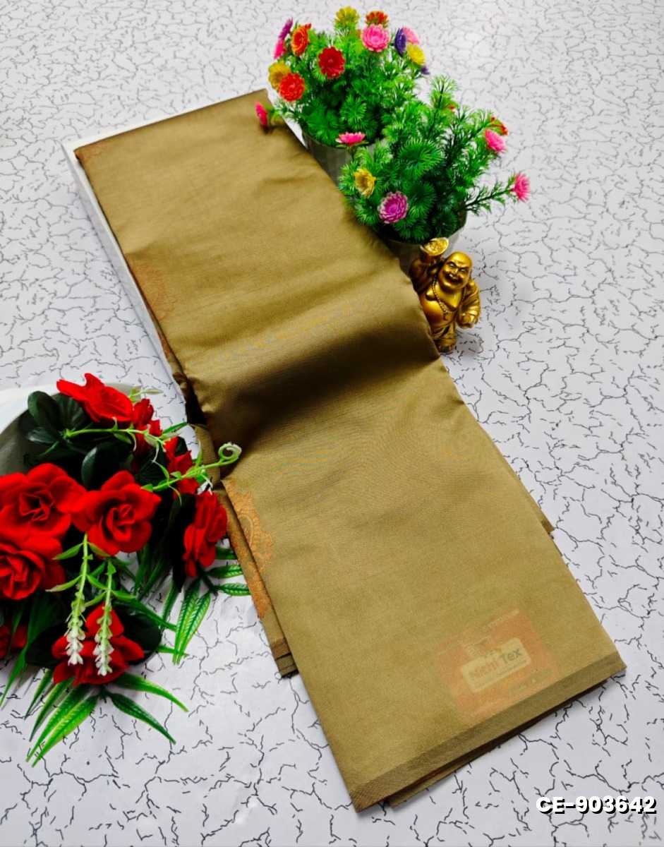 Premium kubera pattu saree rapier fancy light weight silk type sarees flower design function wear - LIGHT PEACH