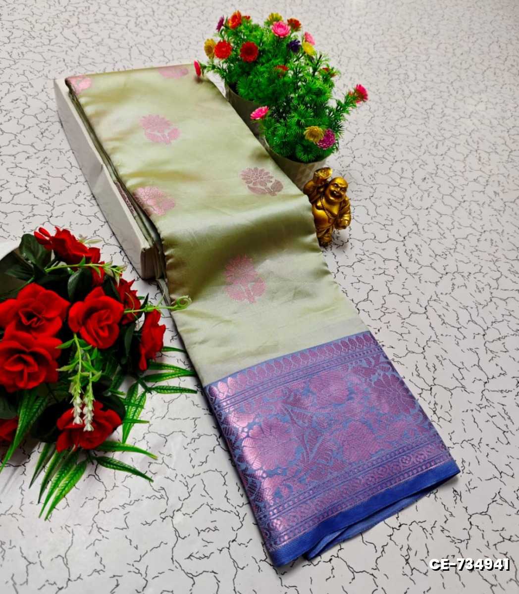 Elegant  Fancy Butta Soft  Silk  Saree  Clearance  Sale - LIGHT GREEN