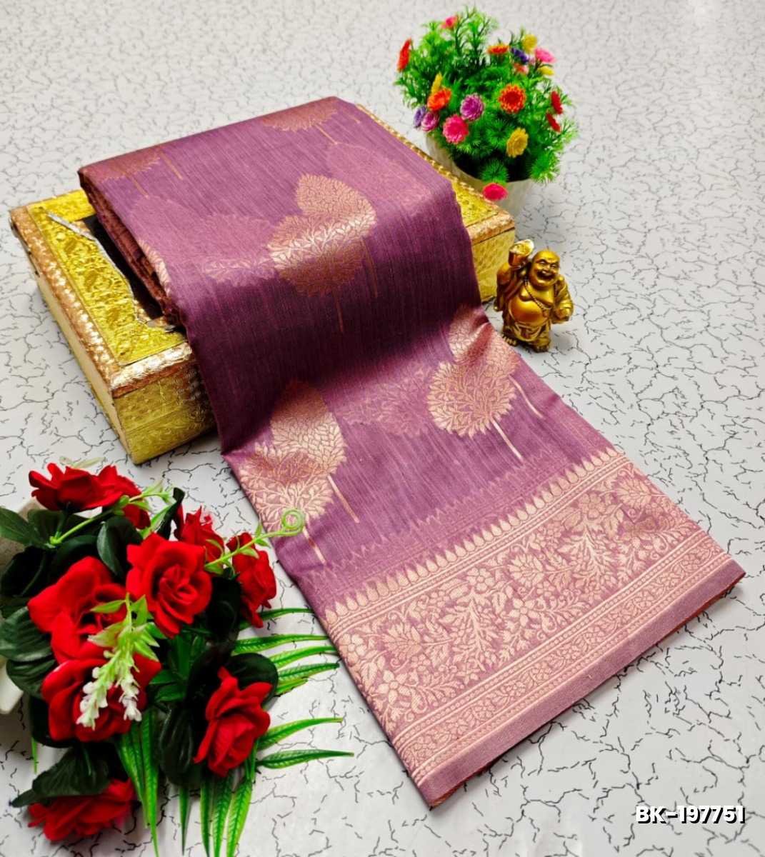 Banaras with our banarasi cotton fabric a beautiful fusion of classic artistry and breathable comfort wear saree - ONIYAN PINK