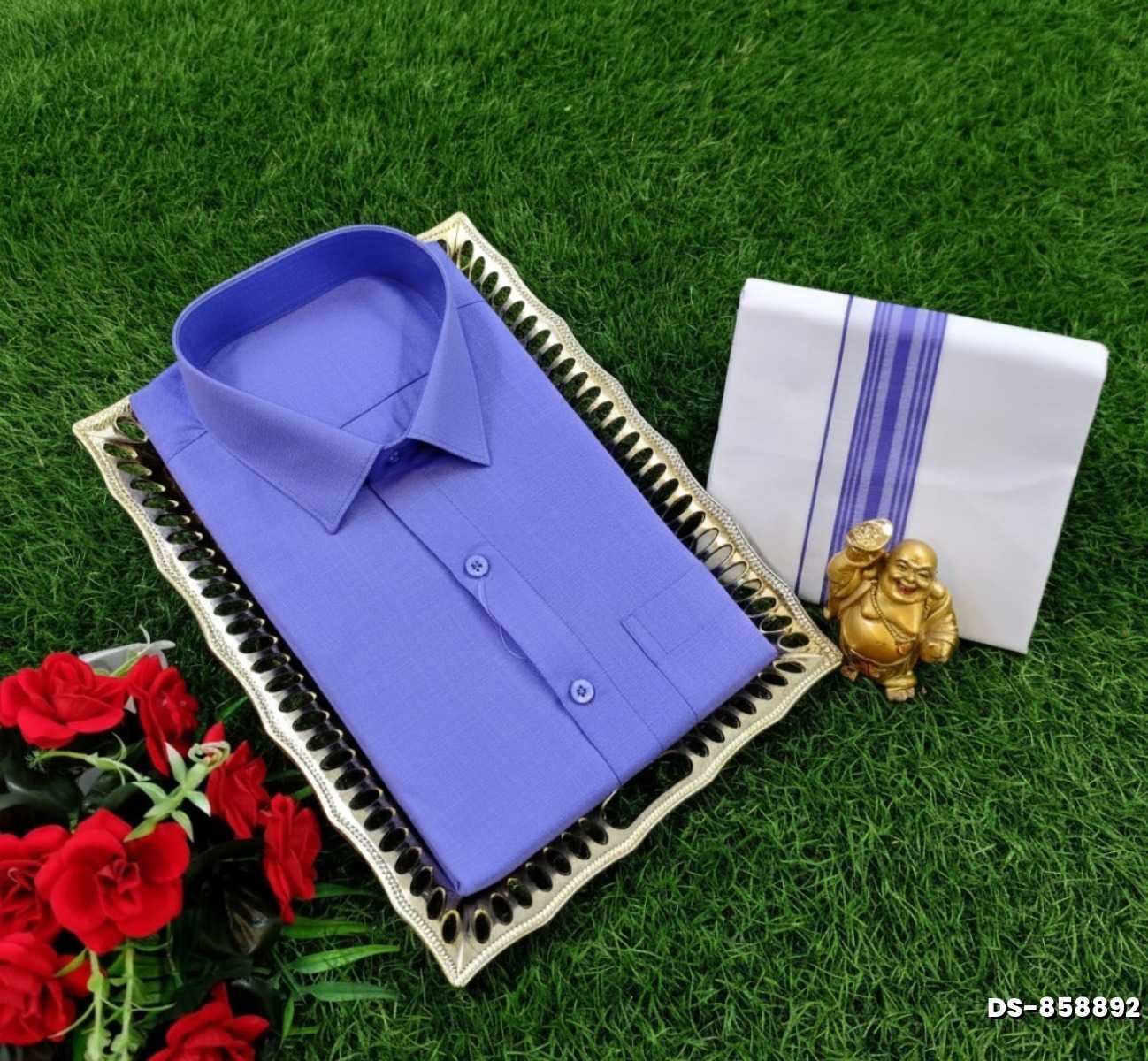 Traditional men  dhoti shirt  trending collection - LIGHT BLUE N (1)