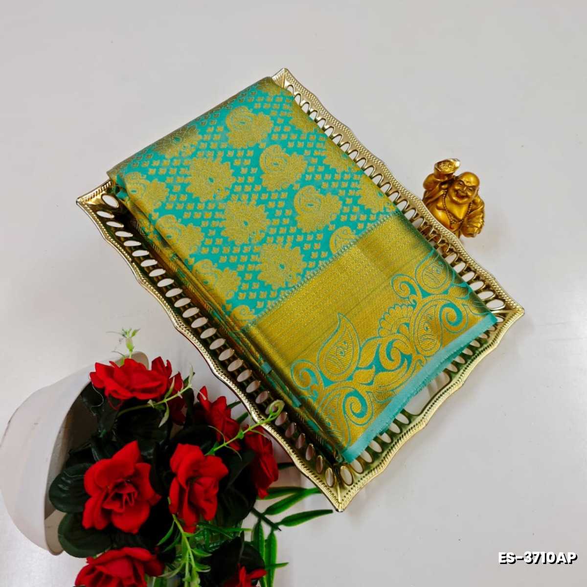 BRIDAL SILK GOLD SILVAR AND COPPER ZARI WEAVE AND WEDDING ART SILK SAREES - REXONA (2)