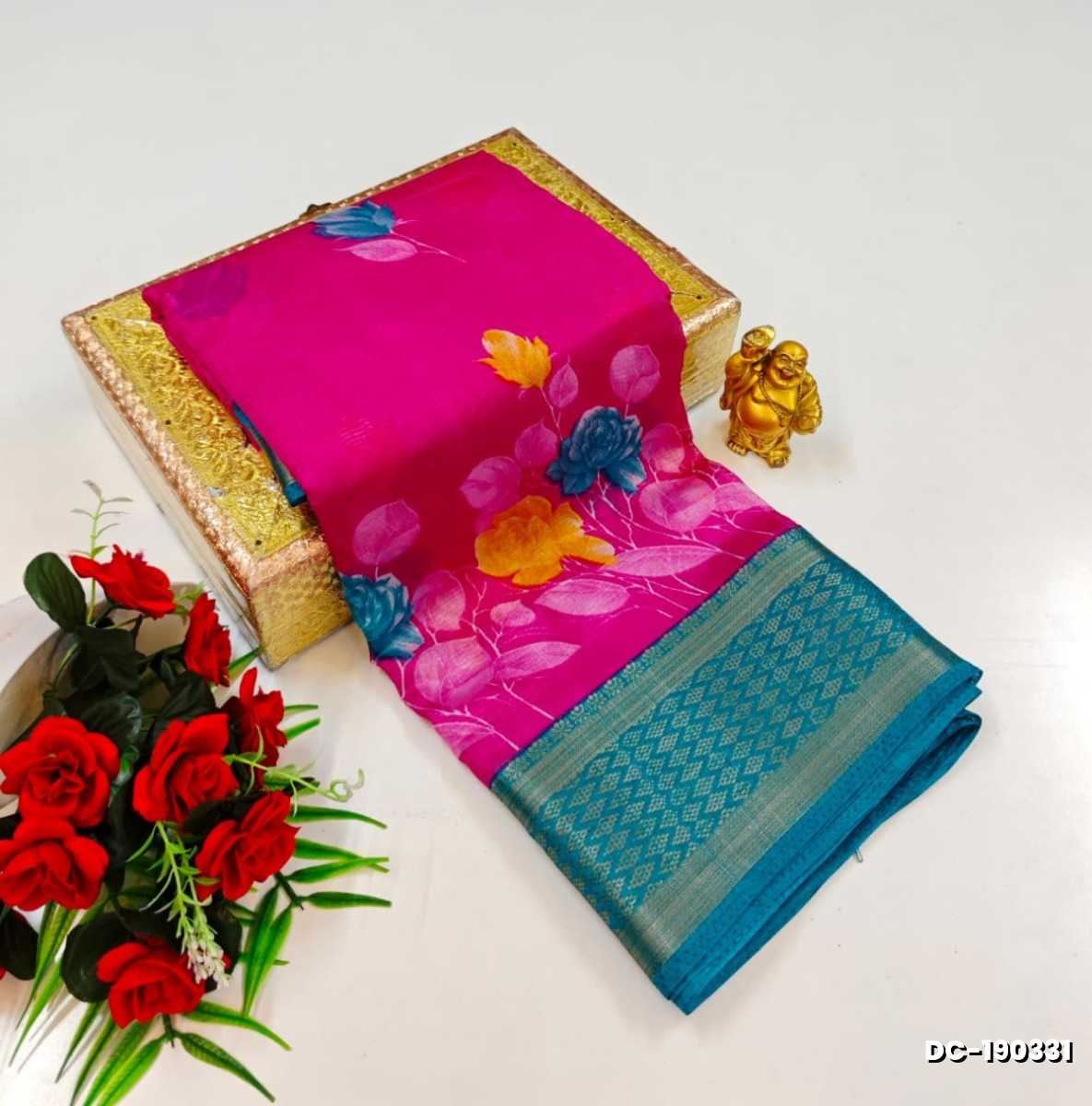 Dailywear cotton sarees premium look lightweight comfortable wear - DARK PINK (12)