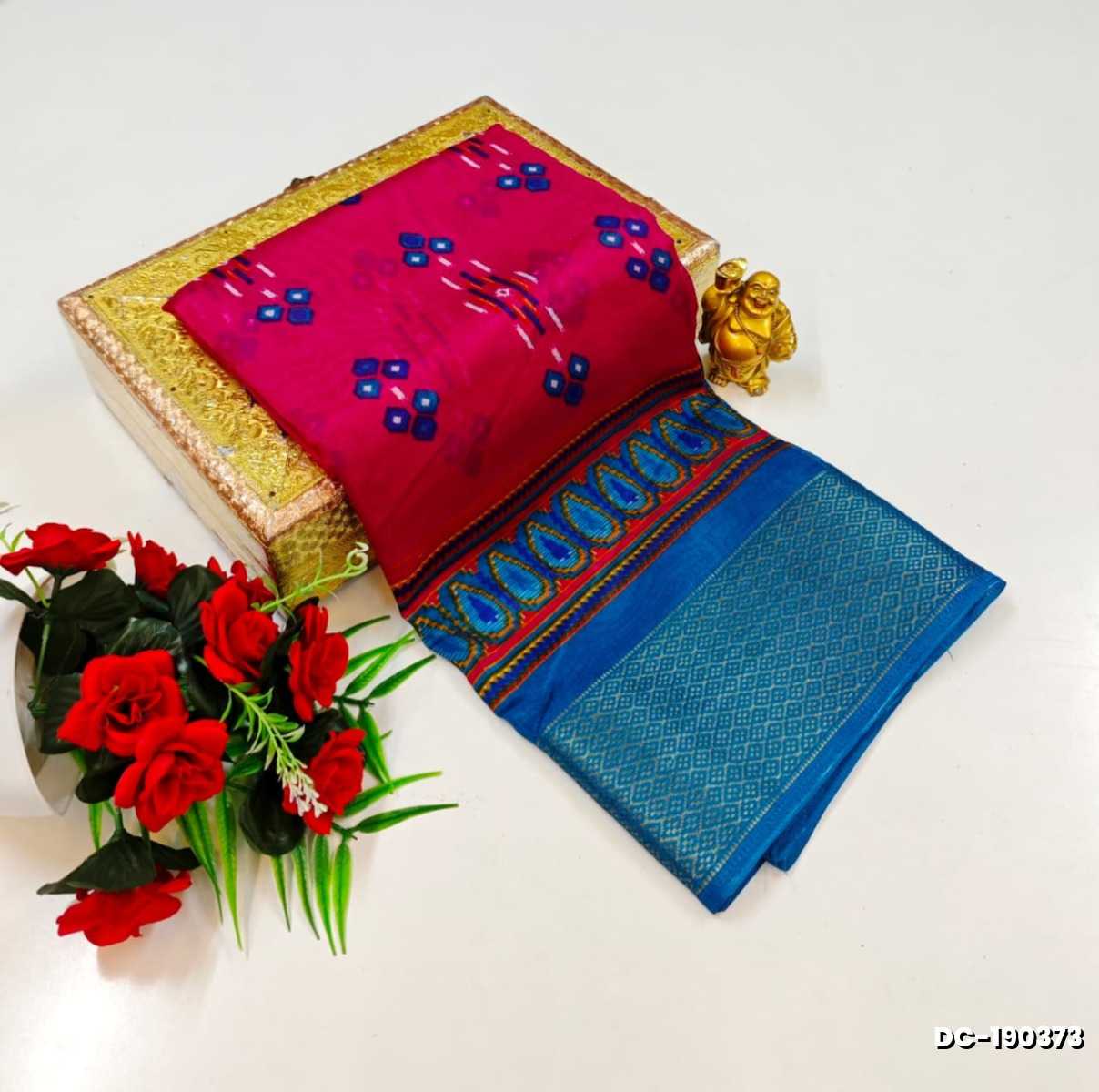 Dailywear cotton sarees premium look lightweight comfortable wear - RUBY COLOUR (2)