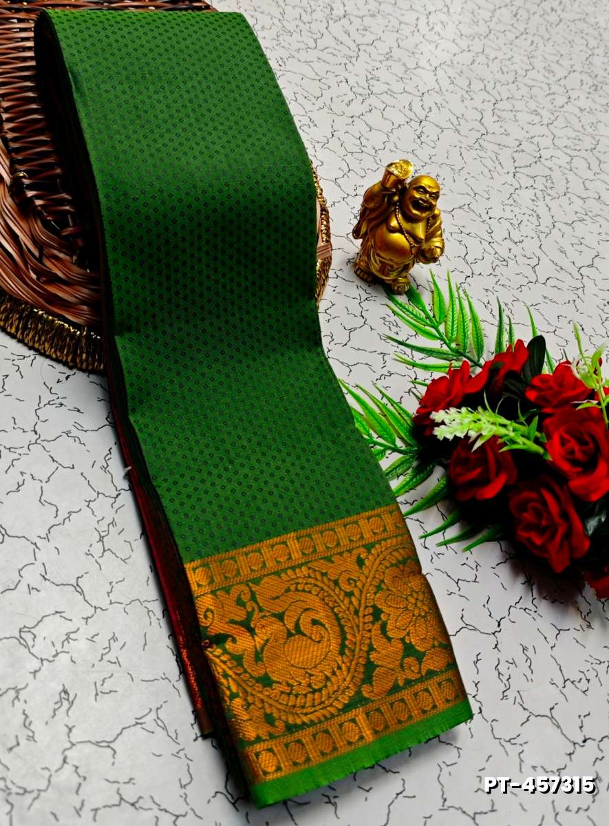 SOFT SILK FANCY BEST QUALITY POONTAMIL SOFT SILK SAREES - GREEN (2)