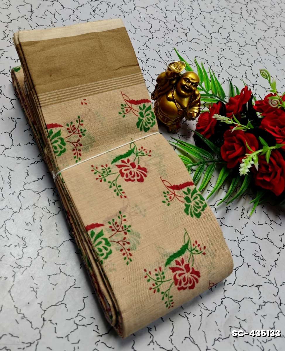 PURE COTTON SAREES SUMMER SPECIAL COLLECTION - CREAM (1)