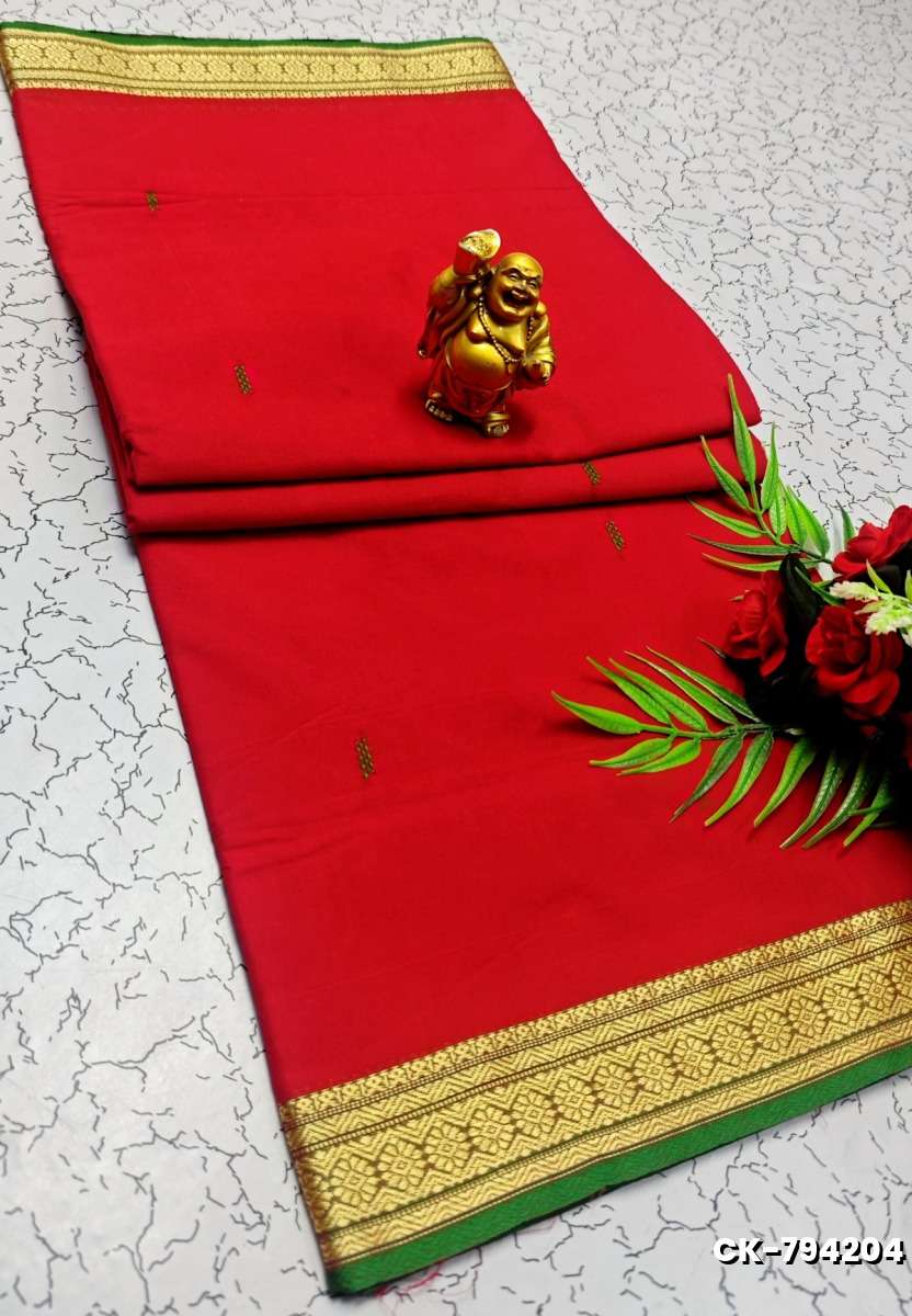PURE COTTON JARI BORDER SAREES SUMMER SPECIAL COLLECTION - RED (4)