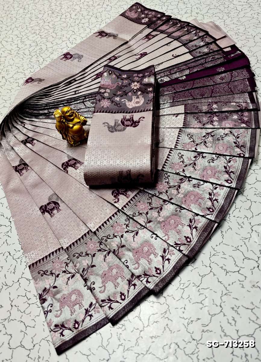 KUBERA PATTU ELITE BRIDAL RAPIER FANCY LIGHT WEIGHT SILK  TYPE SAREES - PURPLE
