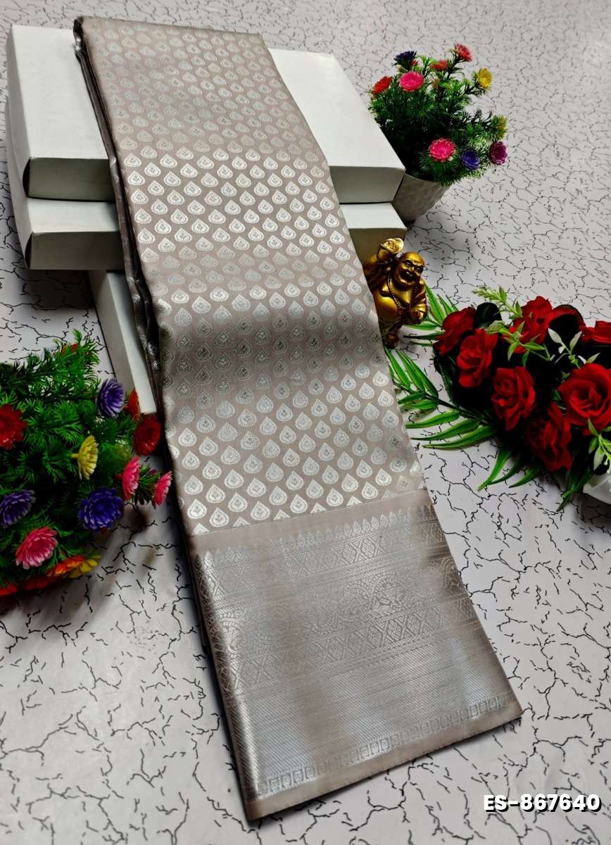 BRIDAL SILK GOLD SILVAR AND COPPER ZARI WEAVE AND WEDDING ART SILK SAREES - PETCH