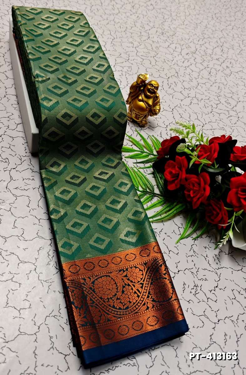 SOFT SILK FANCY BEST QUALITY POONTAMIL SOFT SILK SAREES - GREEN COLOUR (1)