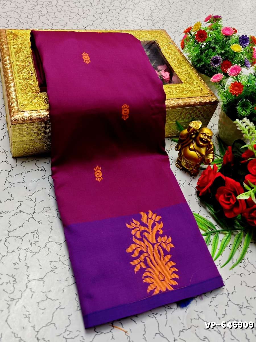 VAALAINAAR (VAZHAI) PATTU SOFT SILK SAREES FUNCTION AND FESTIVALS PERPECT WEAR - PURPLE COLOUR (2)