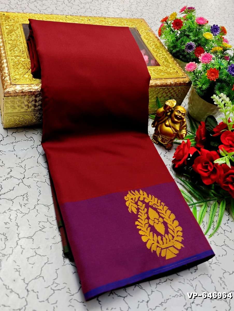 VAALAINAAR (VAZHAI) PATTU SOFT SILK SAREES FUNCTION AND FESTIVALS PERPECT WEAR - BROWN COLOUR