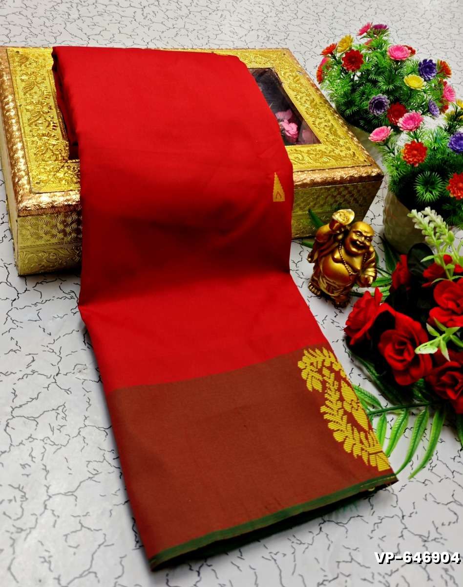 VAALAINAAR (VAZHAI) PATTU SOFT SILK SAREES FUNCTION AND FESTIVALS PERPECT WEAR - RED (1)