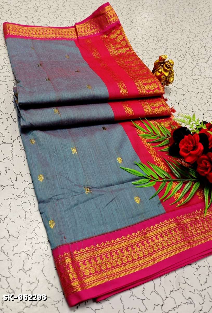 TRENDING DIGITAL EMBROIDERY ZARI WORK  KALIYANI COTTON SAREES FESTIVAL WEAR