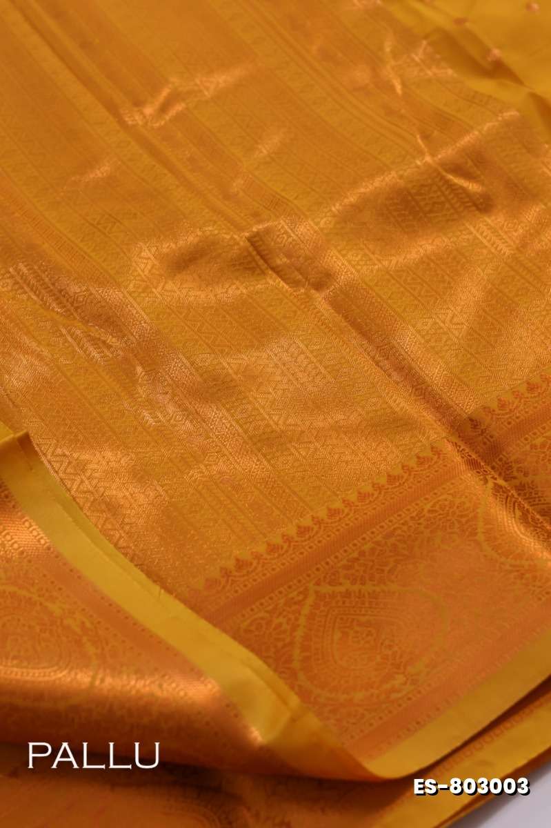 BRIDAL SILK GOLD SILVAR AND COPPER ZARI WEAVE AND WEDDING ART SILK SAREES - GOLD (1)