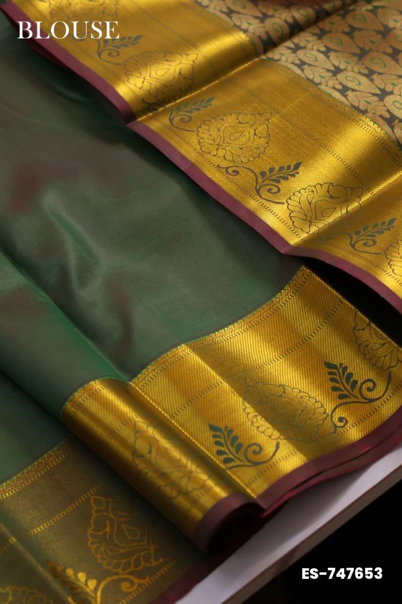 BRIDAL SILK GOLD SILVAR AND COPPER ZARI WEAVE AND WEDDING ART SILK SAREES - BROWN (1)