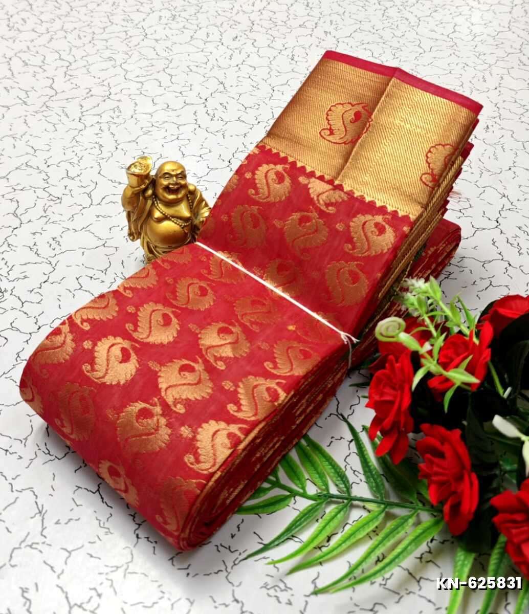 Korvai kotanji Trendy & Fancy bhutta and 2/100 Silk Cotton Sarees Function wear Saree - DARK PINK