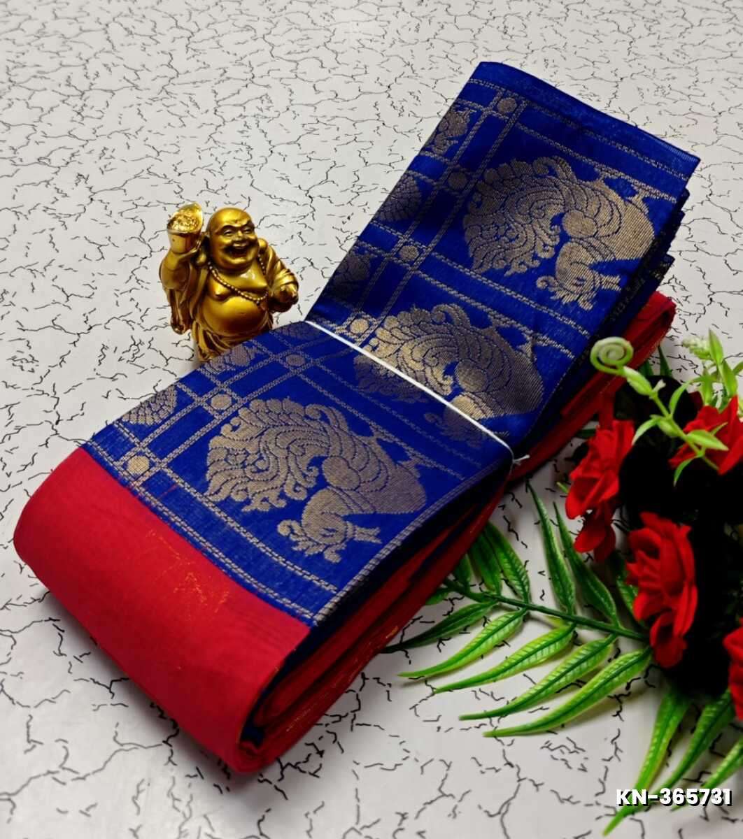 Korvai kotanji Trendy & Fancy bhutta and 2/100 Silk Cotton Sarees Function wear - DARK PINK (4)