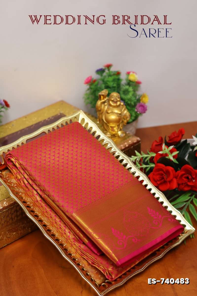 ELITE BRIDAL PICK &PICK SILK SAREES AND WEDDING ART SILK SAREES - TOMATO COLOUR