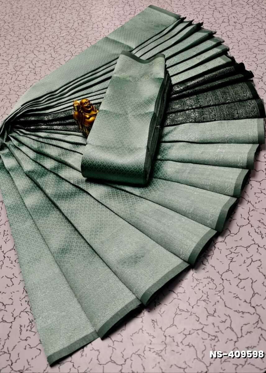 FANCY SILVAR ZARI LIGHT WEIGHT NILA SAREES - LITE TEAL