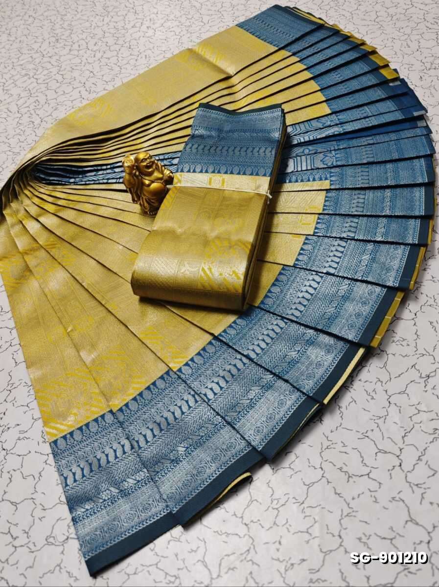 KUBERA ELITE BRIDAL RAPIER FANCY LIGHT WEIGHT SILK TYPE SAREES FUNCTION WEAR SAREE - YELLOW (1)
