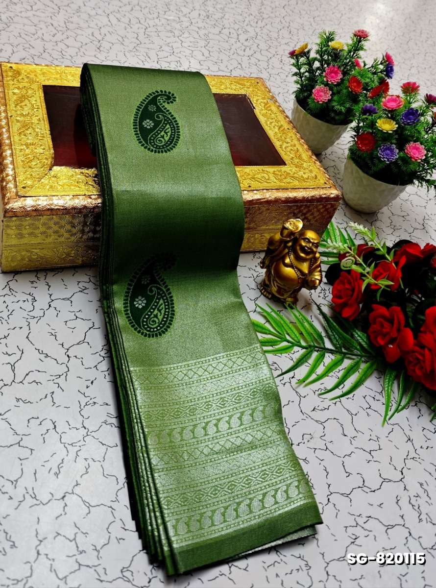 KUBERA ELITE BRIDAL RAPIER FANCY LIGHT WEIGHT SILK TYPE SAREES FUNCTION WEAR SAREE RICH DESIGN ALL OVER BODY - GREEN