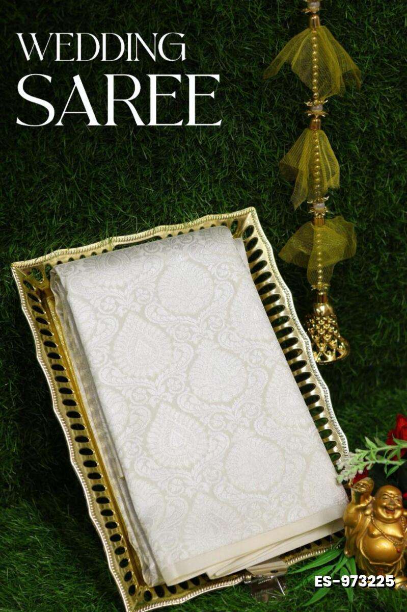 Samuthrika / Vasthrakala Bridal Silk Saree Full And Full Jari Weave Saree Unique Designs - WHITE