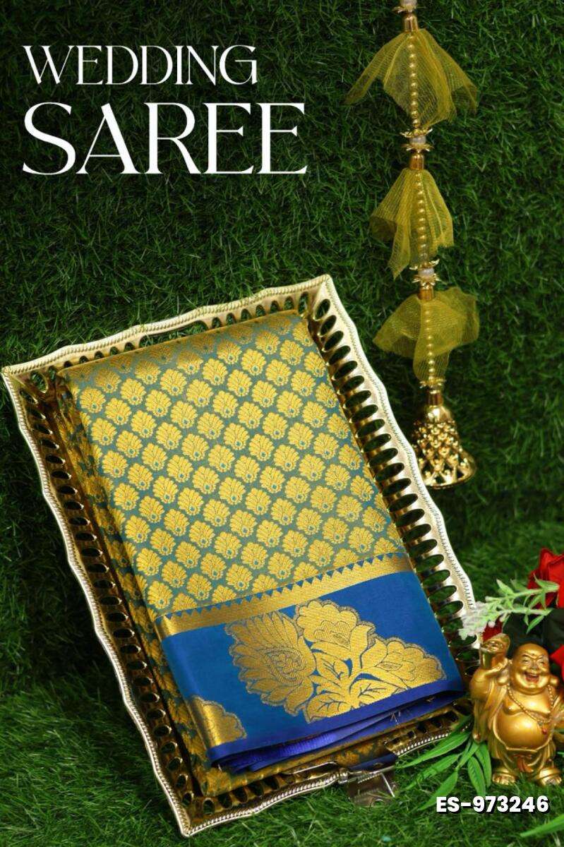 Samuthrika / Vasthrakala Bridal Silk Saree Full And Full Jari Weave Saree Unique Designs - LIGHT GREEN SHADE