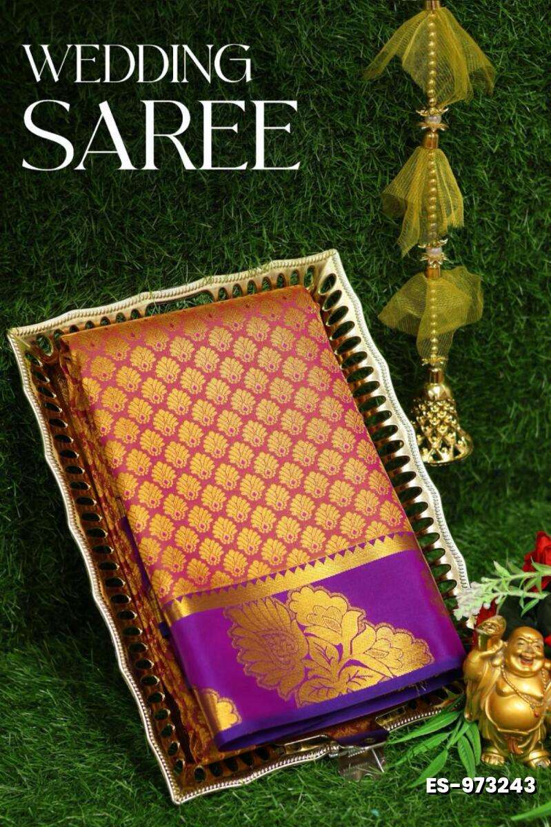 Samuthrika / Vasthrakala Bridal Silk Saree Full And Full Jari Weave Saree Unique Designs - LIGHT PINK