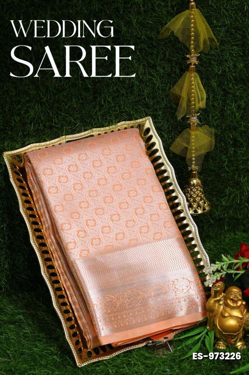 Samuthrika / Vasthrakala Bridal Silk Saree Full And Full Jari Weave Saree Unique Designs - ORANGE N