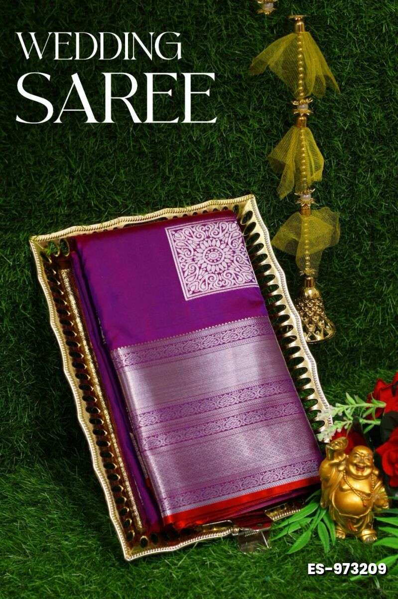 Samuthrika / Vasthrakala Bridal Silk Saree Full And Full Jari Weave Saree Unique Designs - PURPLE COLOUR