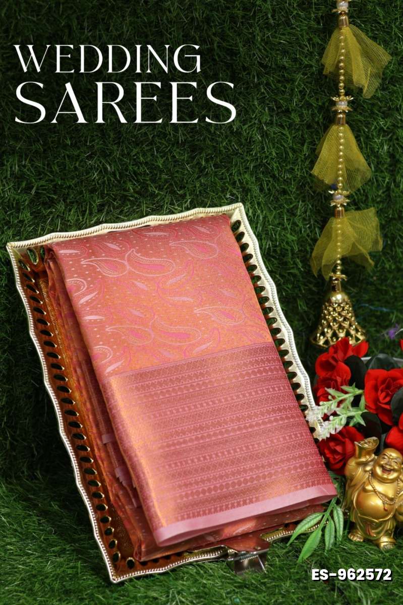 Bridal Silk Perfection  Woven from premium bridal silk — a silk variety revered for its luster, purity, and durability - CORAL COLOUR