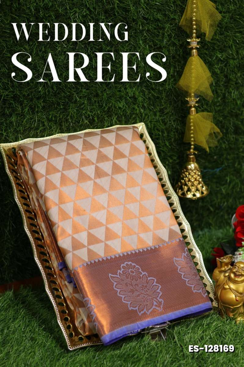 Samuthrika / Vasthrakala Bridal Silk Saree Wedding Saree - BEIGE COLOUR