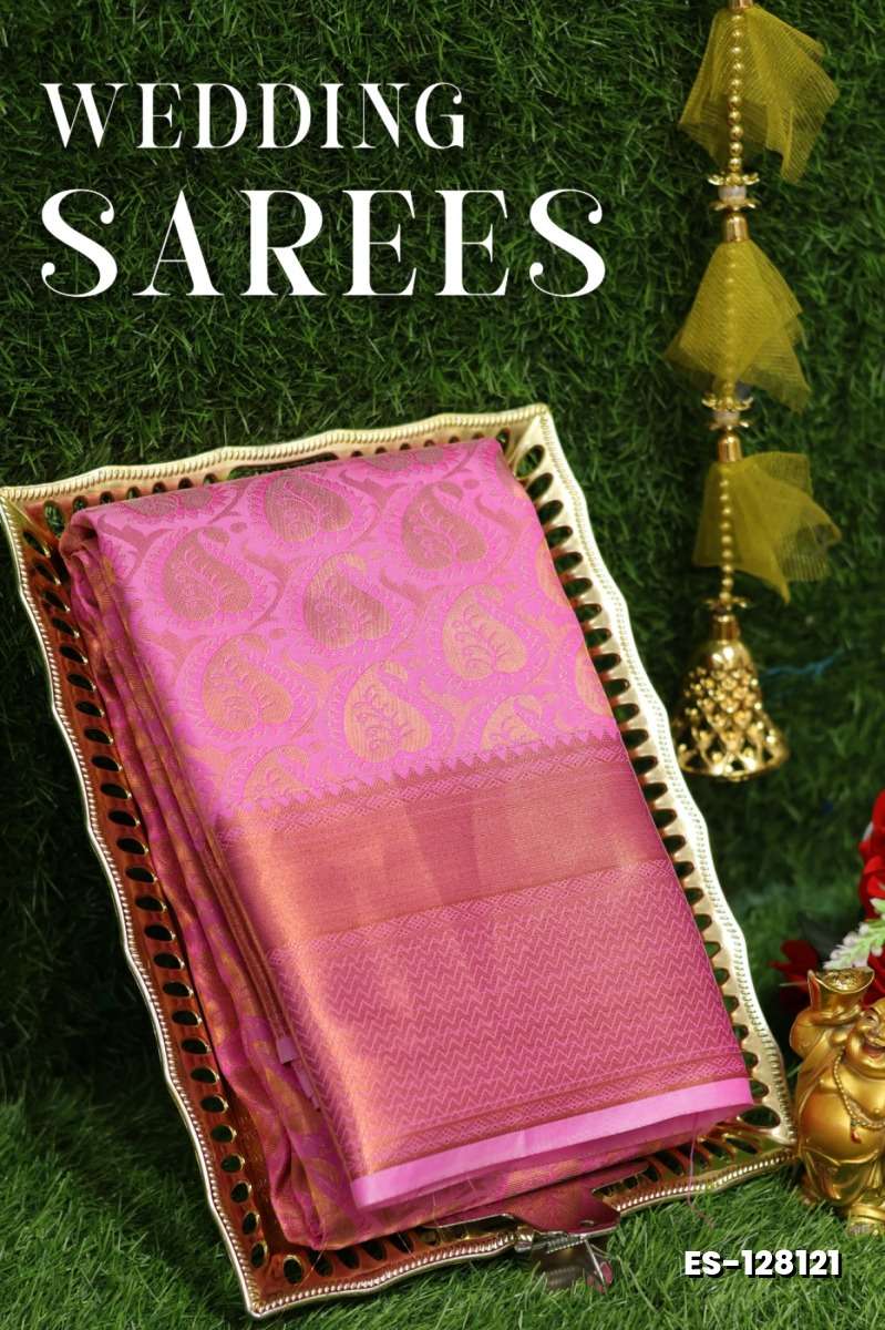 Samuthrika / Vasthrakala Bridal Silk Saree Wedding Saree - BABY PINK