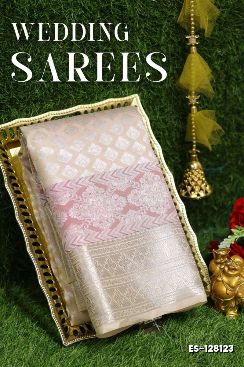 Samuthrika / Vasthrakala Bridal Silk Saree Wedding Saree - LIGHT SANDLE
