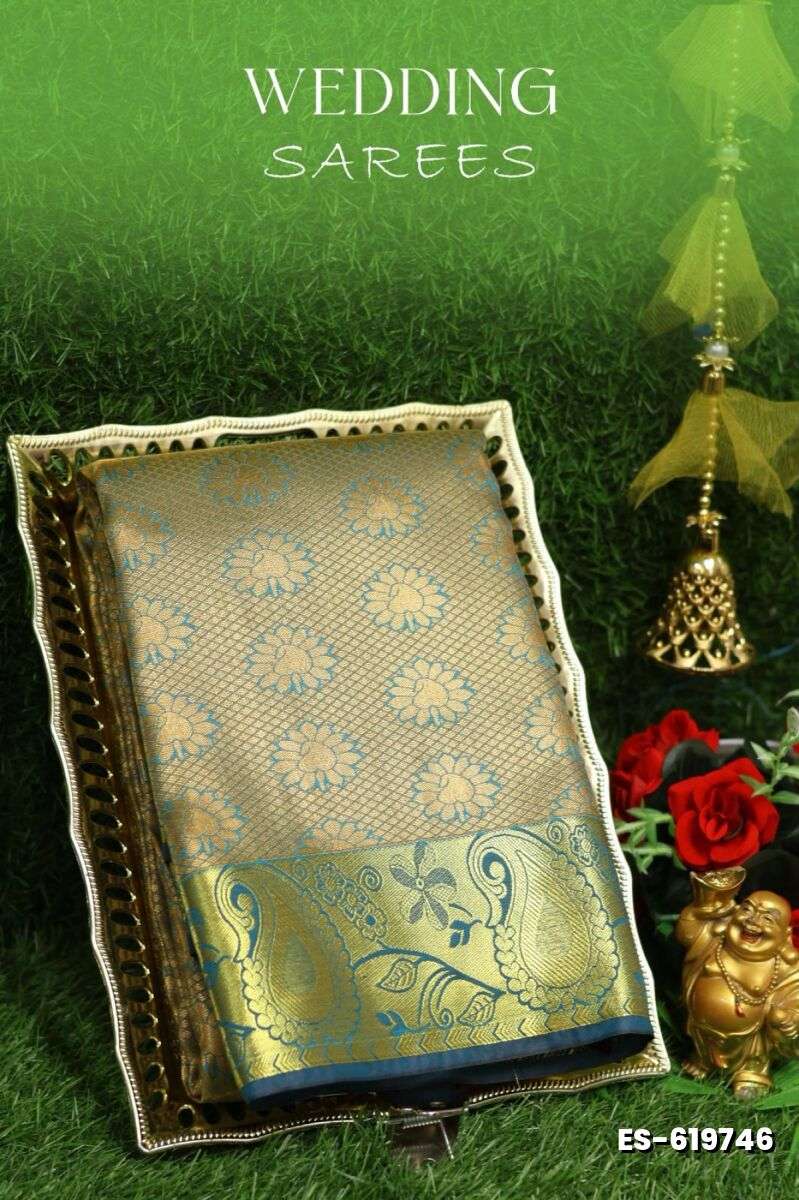 Samuthrika / Vasthrakala Bridal Silk Saree Wedding Saree - LIGHT GREEN SHADE