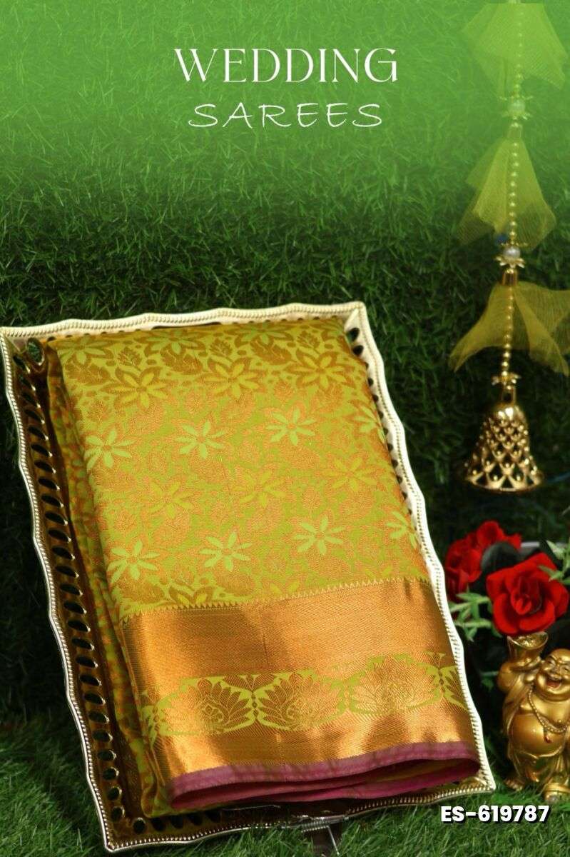 Samuthrika / Vasthrakala Bridal Silk Saree Wedding Saree - FLORAISON GREEN (2)