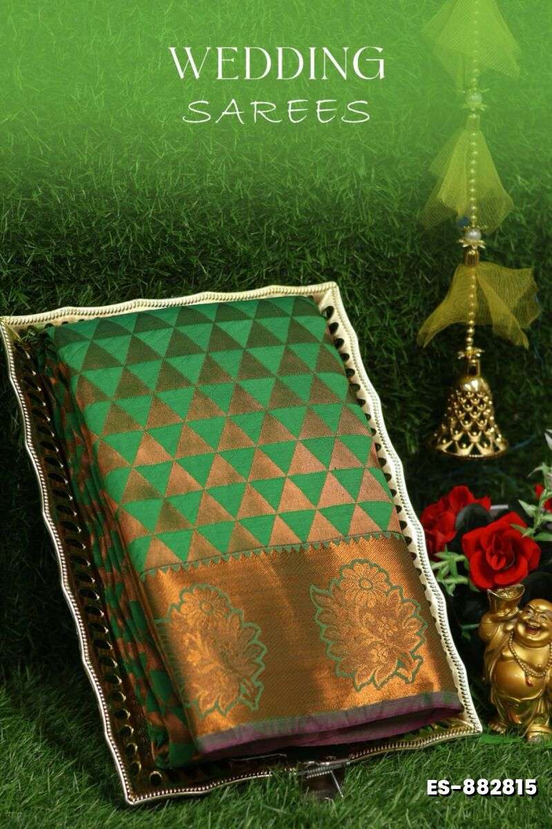 Samuthrika / Vasthrakala Bridal Silk Saree Wedding Saree - GREEN (3)