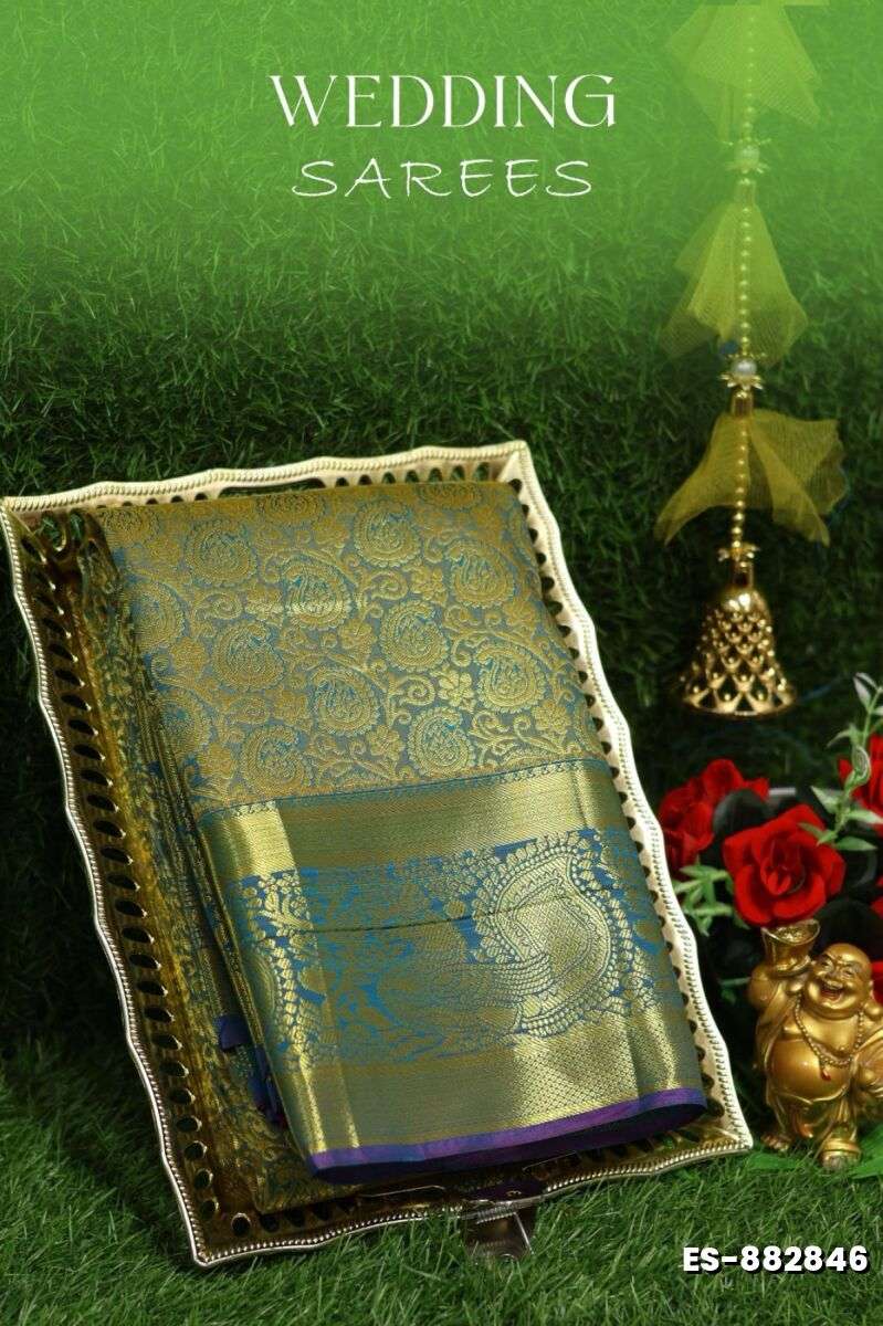 Samuthrika / Vasthrakala Bridal Silk Saree Wedding Saree - LIGHT GREEN SHADE (1)