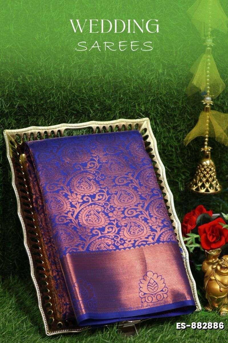 Samuthrika / Vasthrakala Bridal Silk Saree Wedding Saree - R BLUE (2)