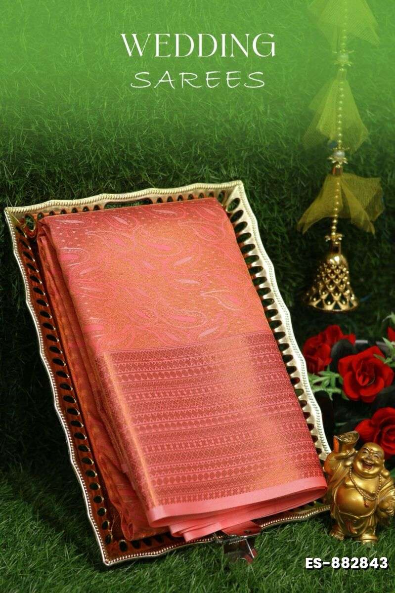 Samuthrika / Vasthrakala Bridal Silk Saree Wedding Saree - LIGHT PINK (3)