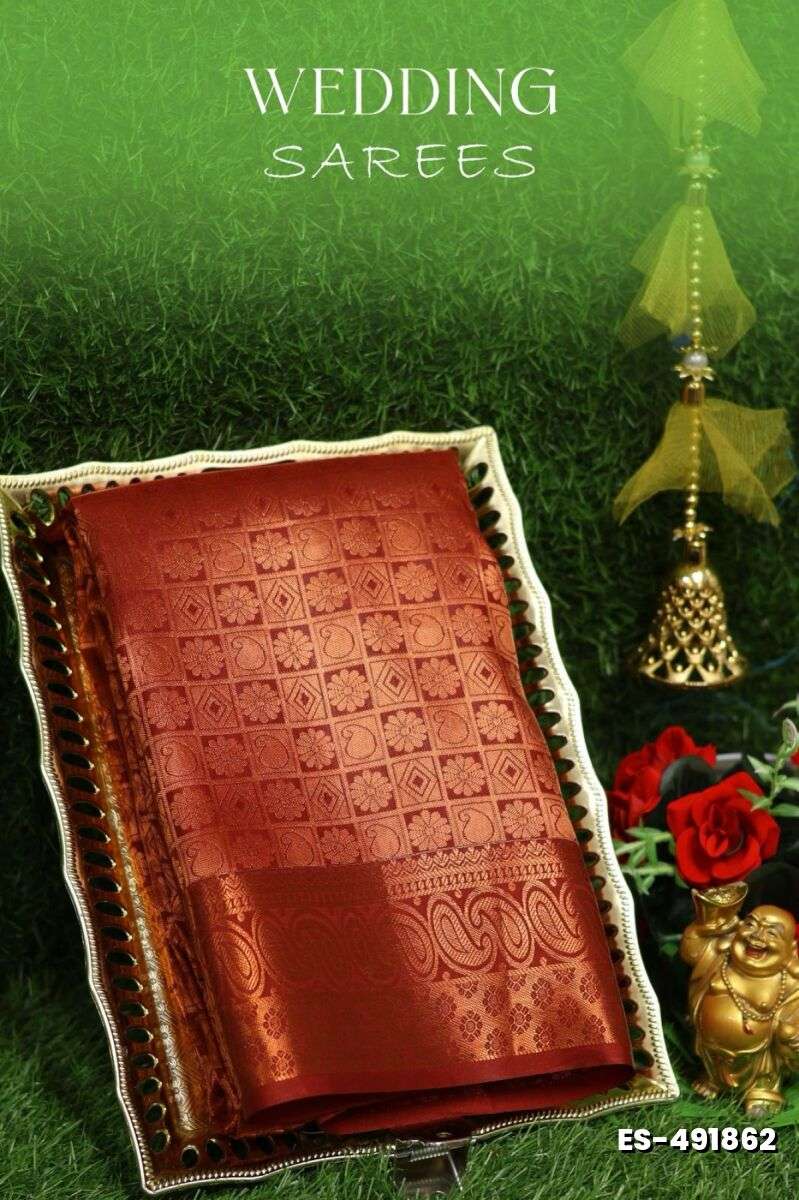 Samuthrika / Vasthrakala Bridal Silk Saree Wedding Saree - MAROON COLOR (1)